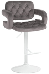 Barhocker Dublin Samt wei� - grau