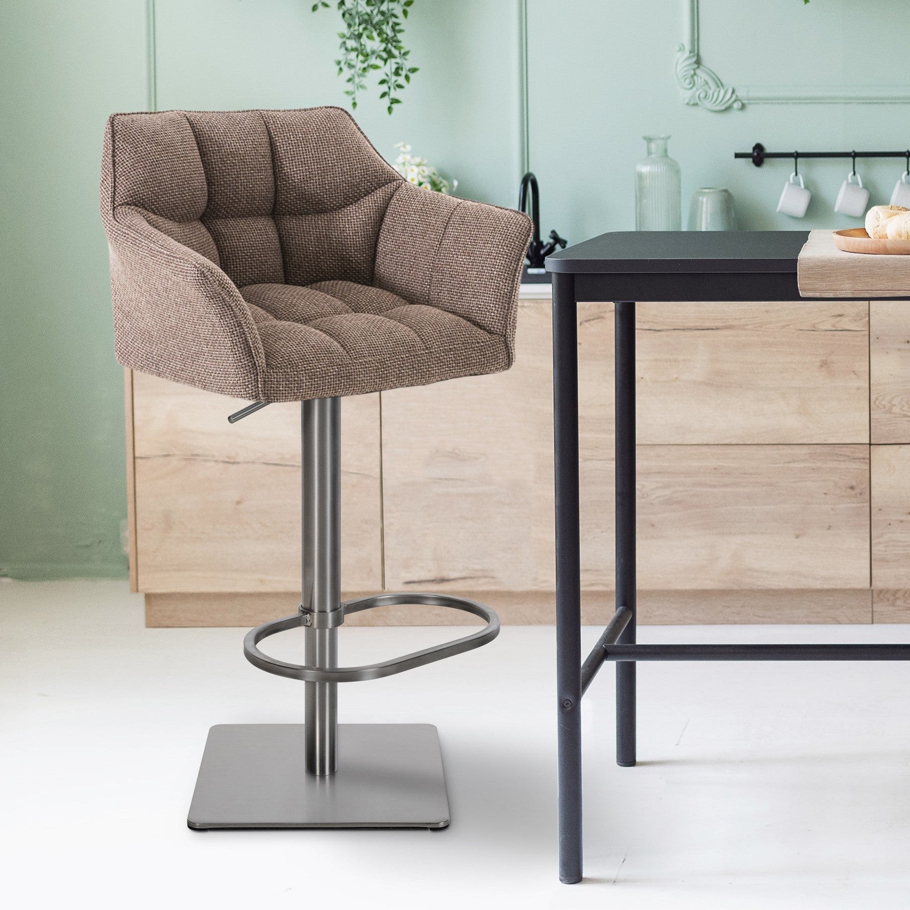Barhocker Damaso E Stoff - terrabraun - InfinityMarket