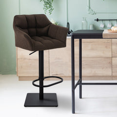 Barhocker Damaso B Stoff - braun - InfinityMarket