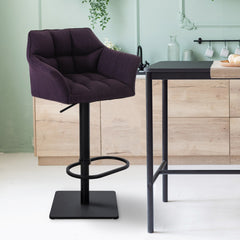 Barhocker Damaso B Stoff - lila - InfinityMarket