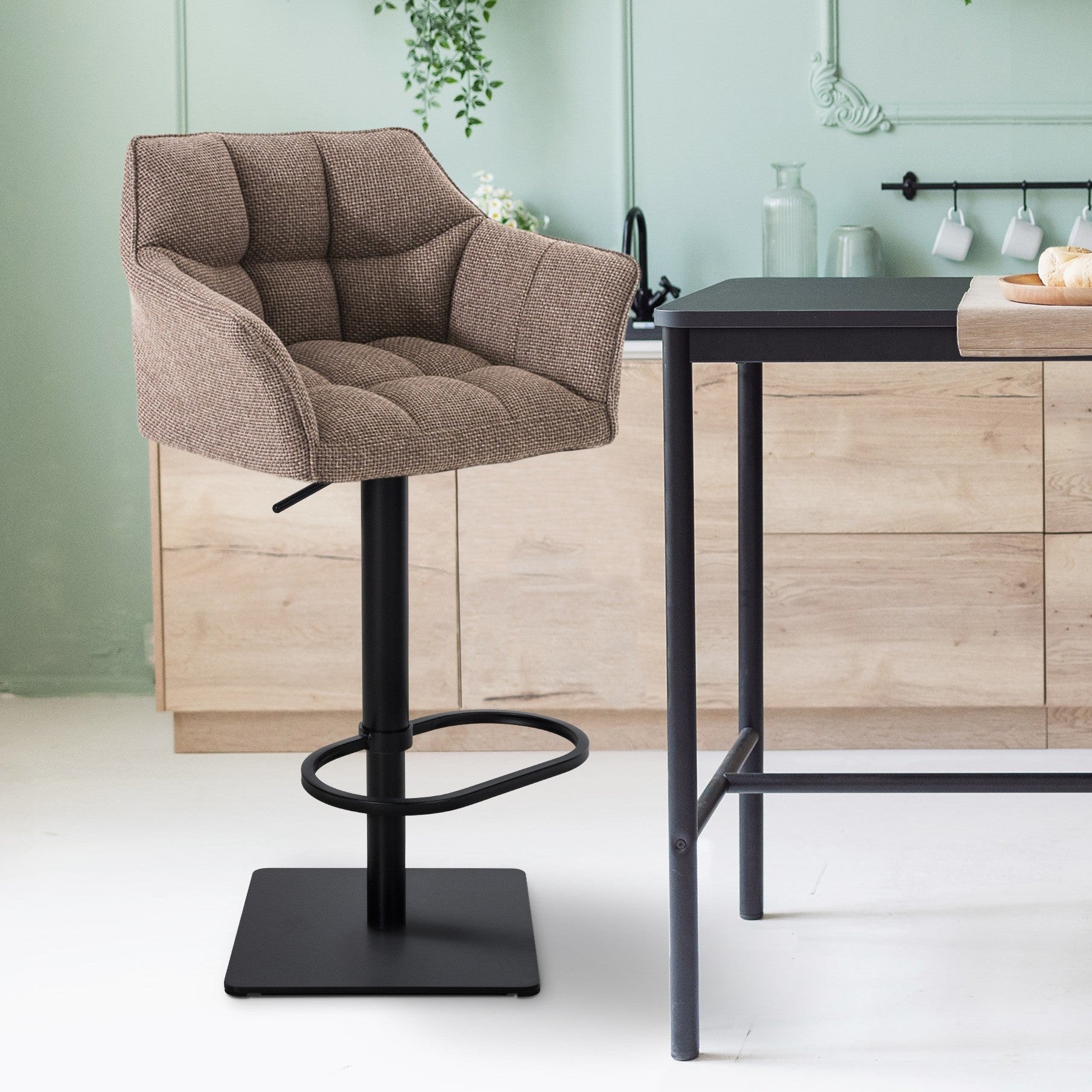 Barhocker Damaso B Stoff - terrabraun - InfinityMarket