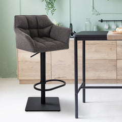 Barhocker Damaso B Stoff - titangrau - InfinityMarket