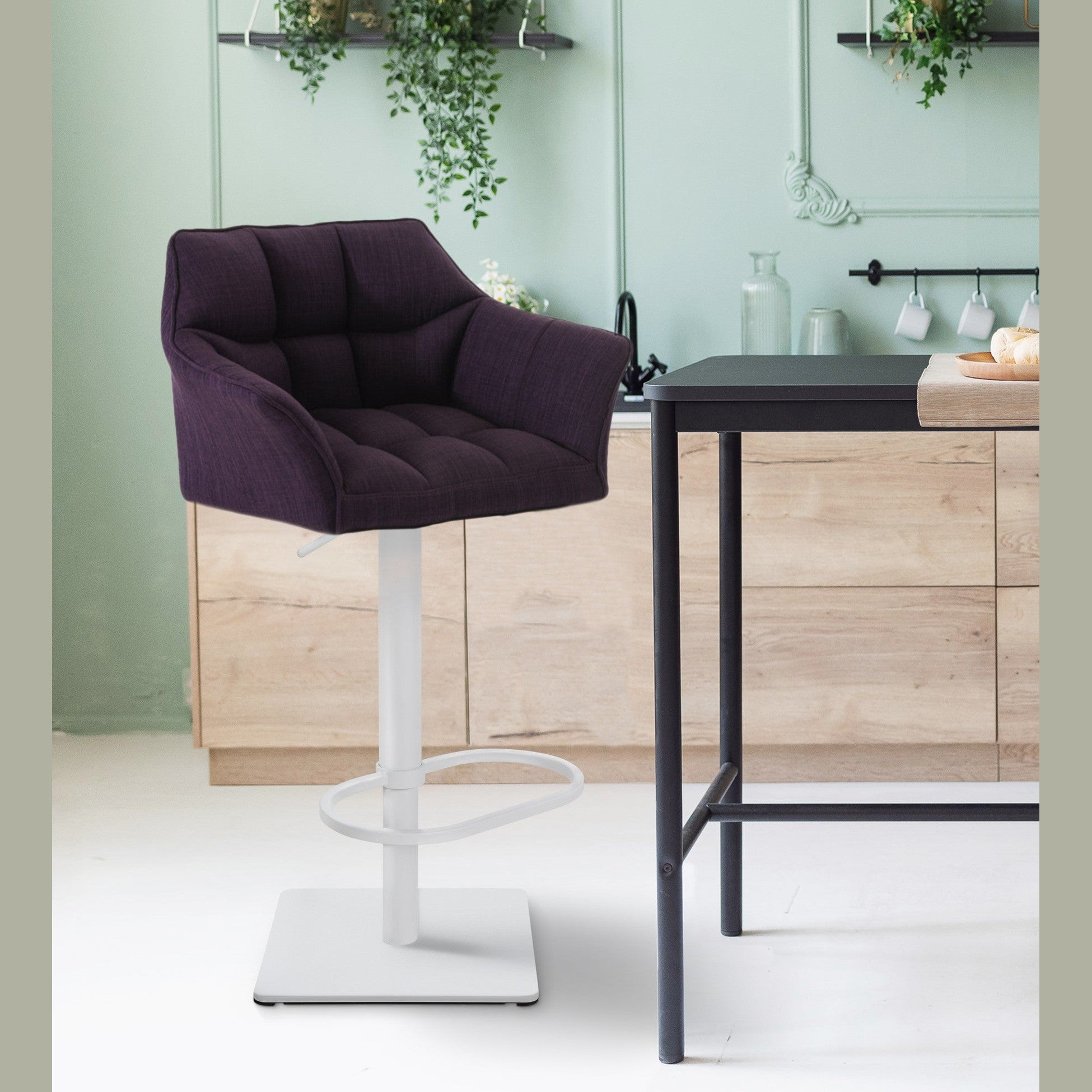 Barhocker Damaso W Stoff - lila - InfinityMarket
