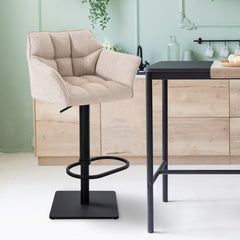 Barhocker Damaso B Stoff - elfenbein - InfinityMarket