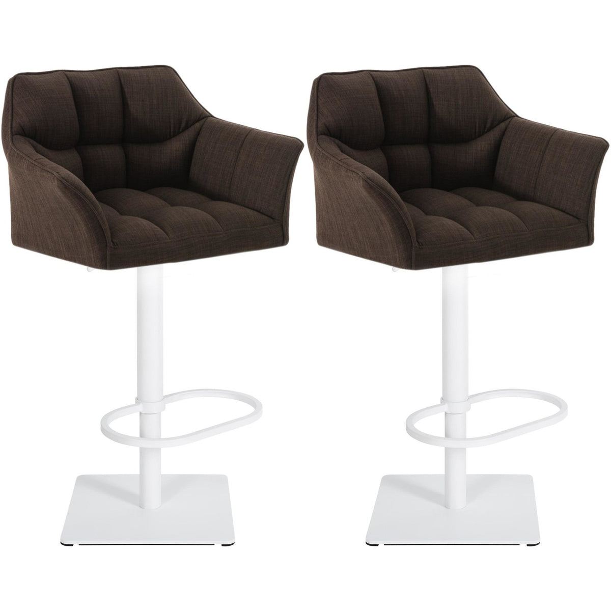 2er Set Barhocker Damaso Stoff weiß - braun