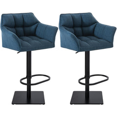 2er Set Barhocker Damaso Stoff schwarz - blau