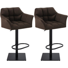 2er Set Barhocker Damaso Stoff schwarz - braun
