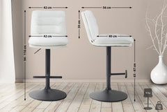 Barhocker Damar Kunstleder schwarz - wei�