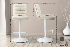 Barhocker Damar Kunstleder wei� - creme