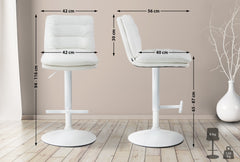 Barhocker Damar Kunstleder wei� - wei�