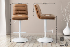 Barhocker Damar Kunstleder wei� - hellbraun