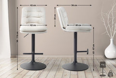 Barhocker Damar Samt schwarz - creme