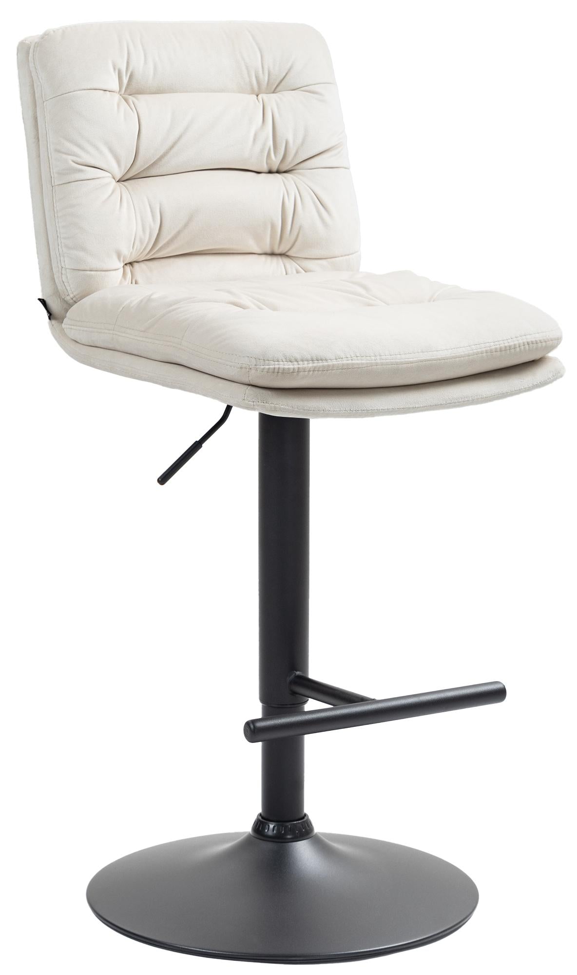 Barhocker Damar Samt schwarz - creme