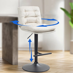 Barhocker Damar Samt schwarz - creme