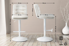 Barhocker Damar Samt wei� - creme