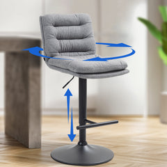 Barhocker Damar Stoff schwarz - grau
