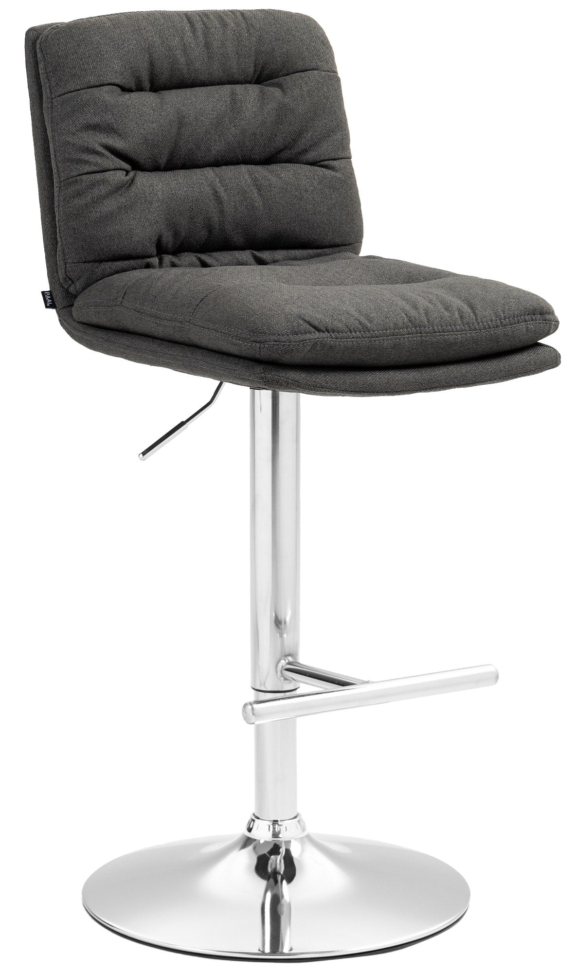 Barhocker Damar Stoff chrom - dunkelgrau