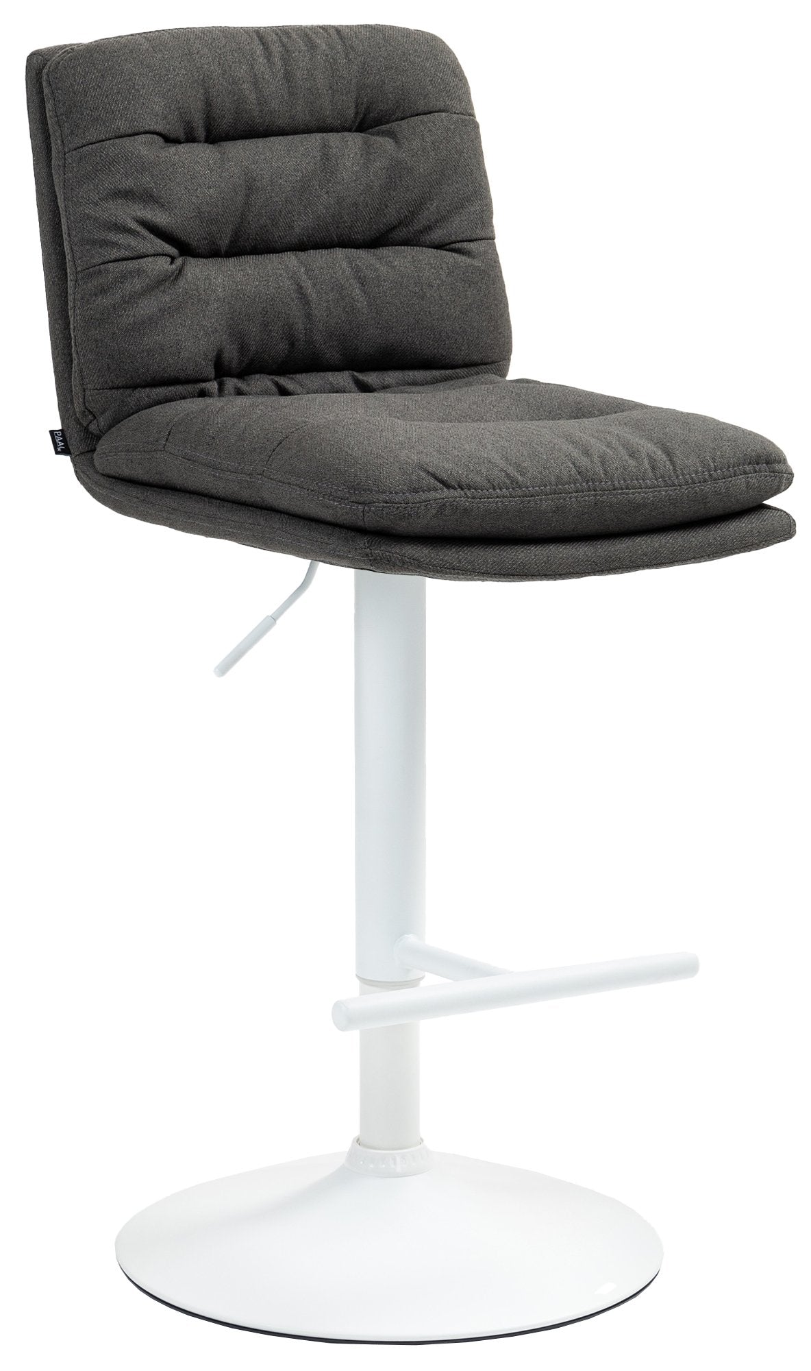 Barhocker Damar Stoff wei� - dunkelgrau