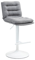 Barhocker Damar Stoff wei� - grau