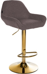 Barhocker Braga Gold Stoff - braun