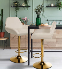 Barhocker Braga Gold Stoff - creme