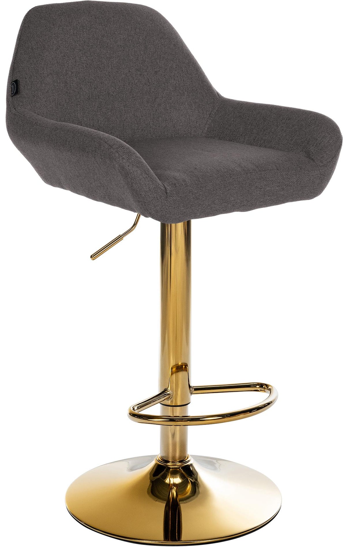 Barhocker Braga Gold Stoff - dunkelgrau