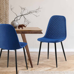 4er Set Stühle Giverny Stoff - blau