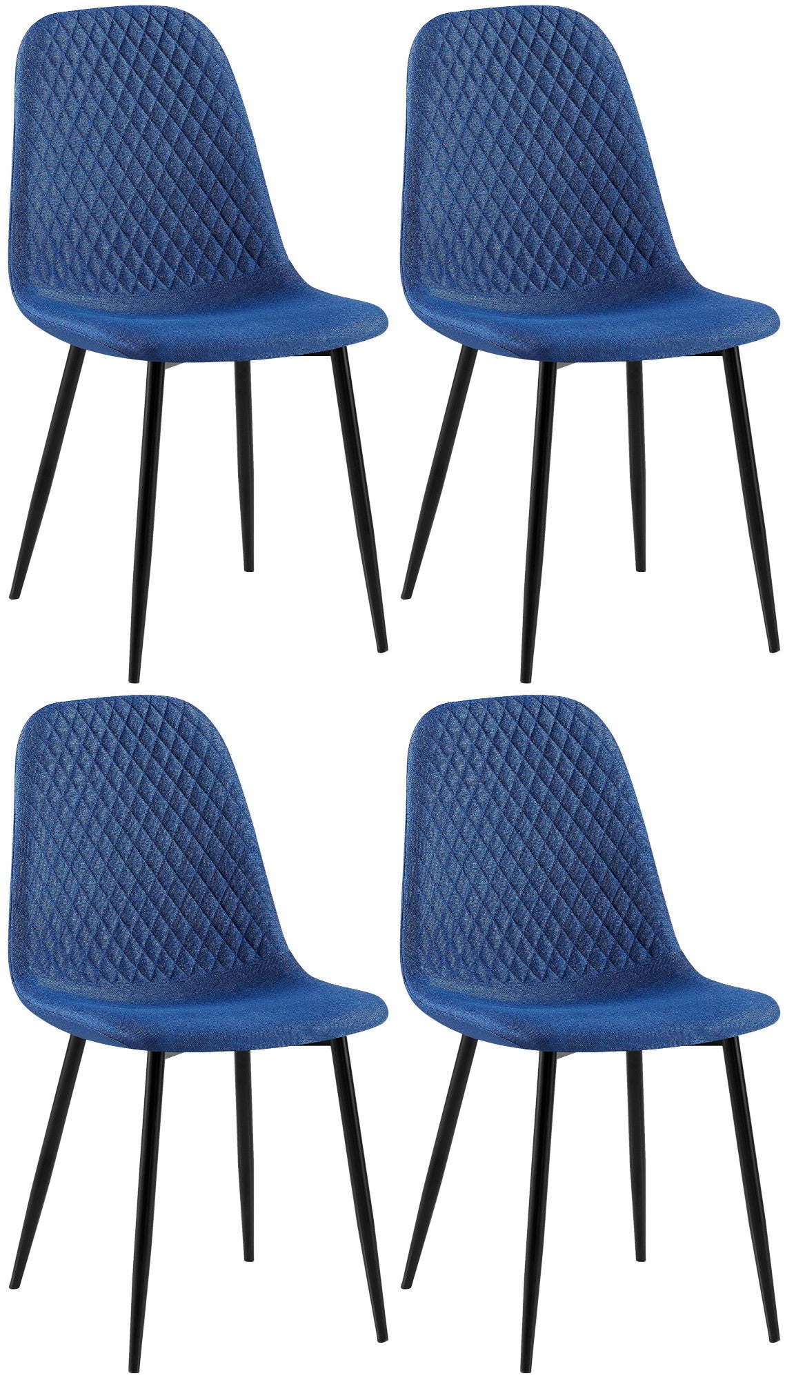 4er Set Stühle Giverny Stoff - blau