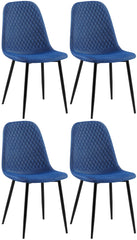 4er Set Stühle Giverny Stoff - blau
