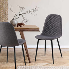 4er Set Stühle Giverny Stoff - dunkelgrau