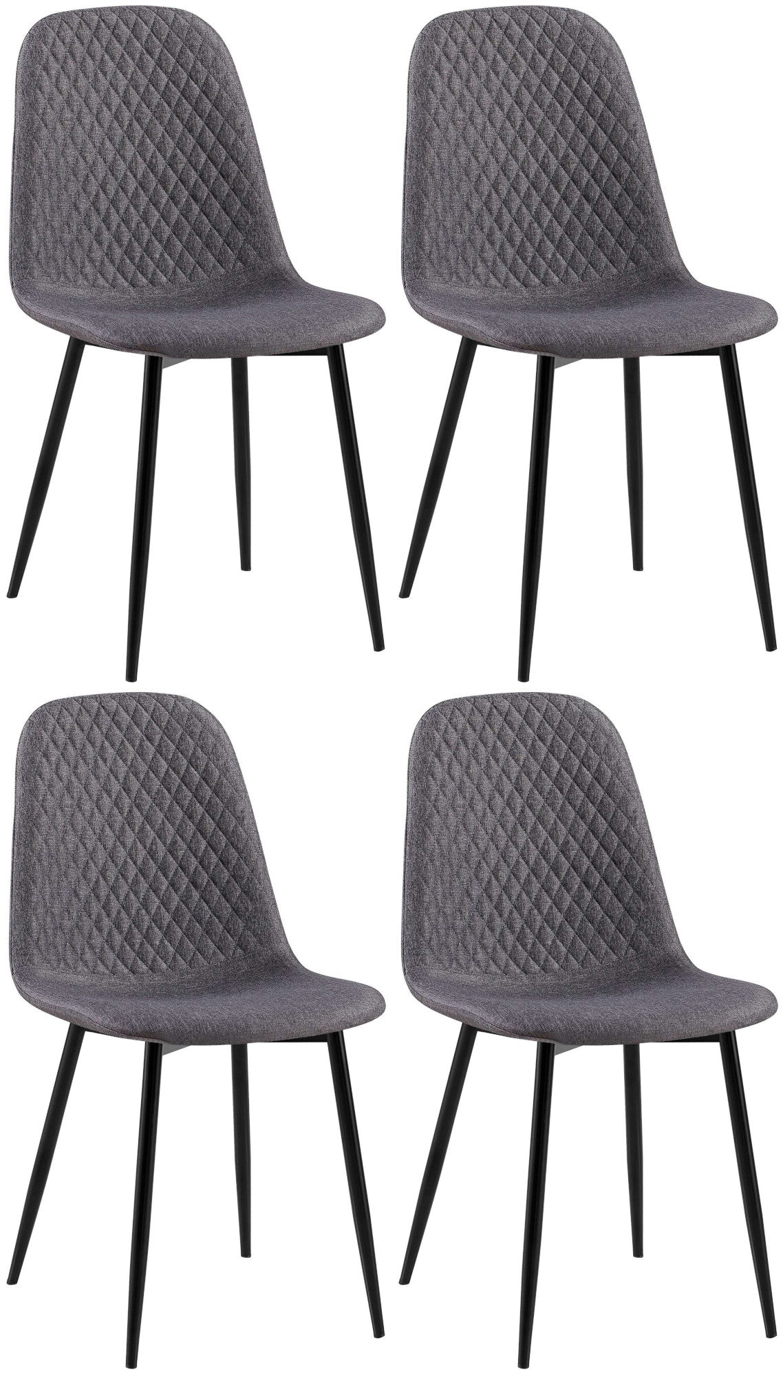 4er Set Stühle Giverny Stoff - dunkelgrau