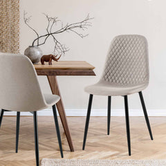 4er Set Stühle Giverny Stoff - grau