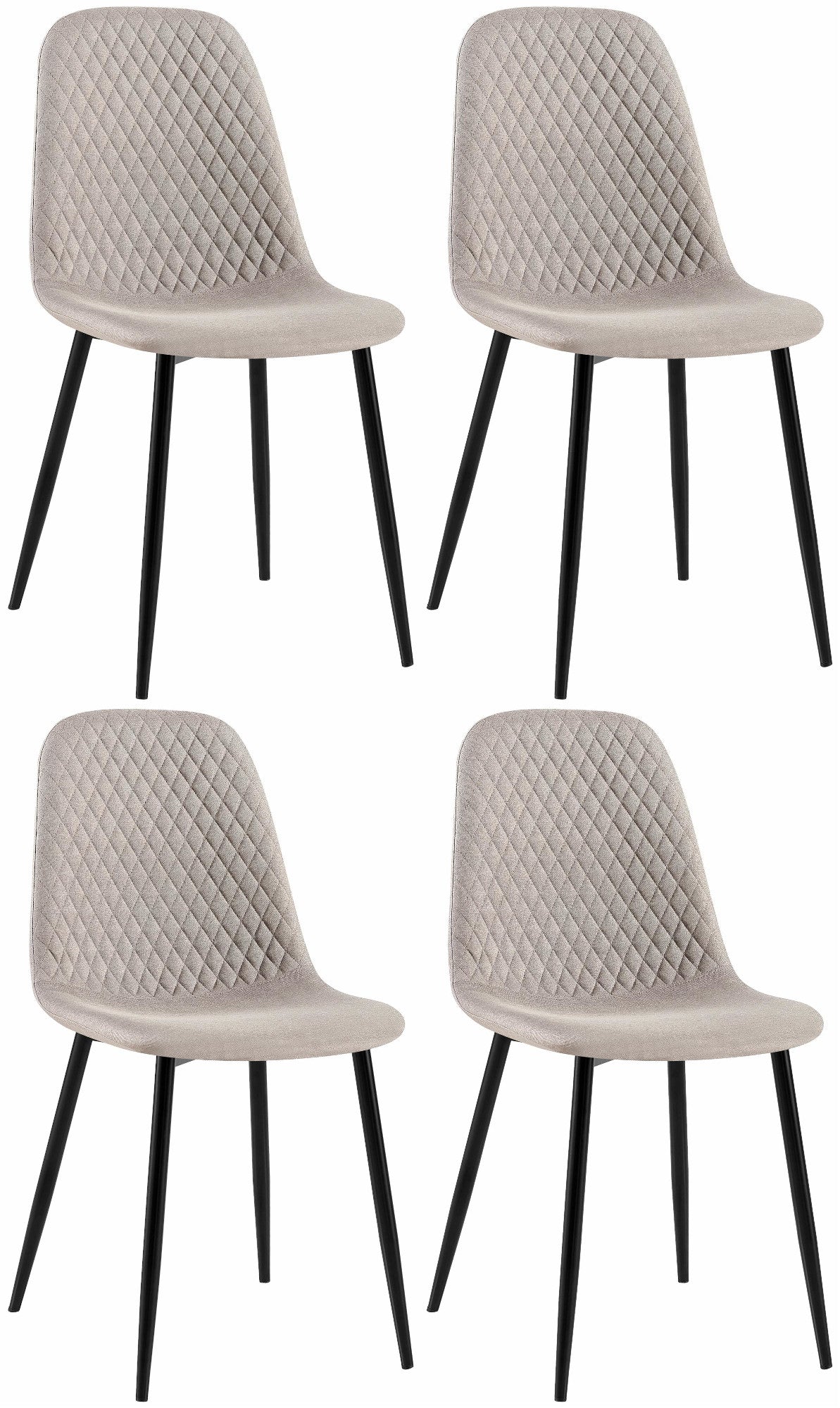 4er Set Stühle Giverny Stoff - grau