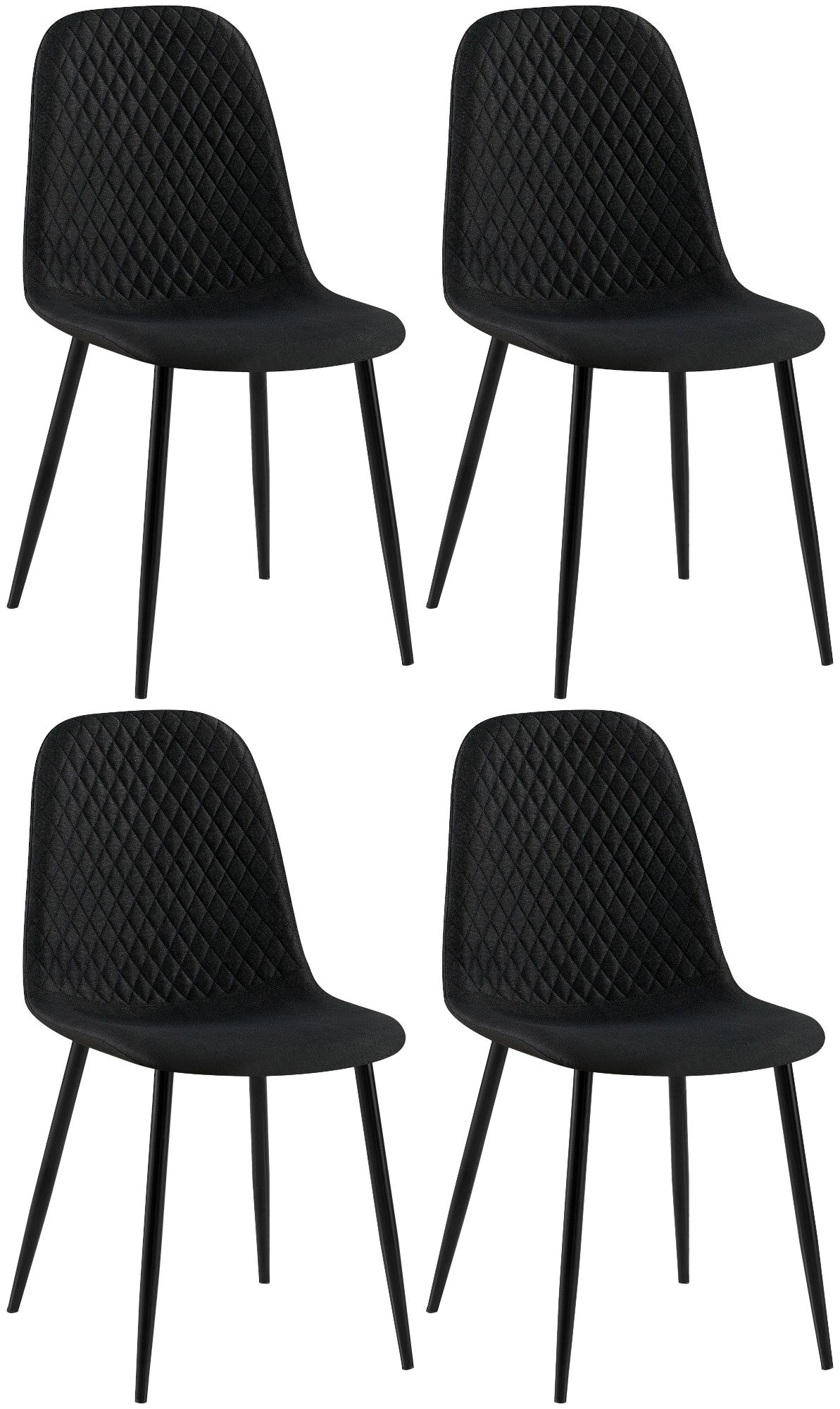 4er Set Stühle Giverny Stoff - schwarz