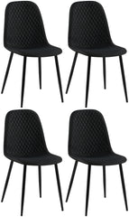 4er Set Stühle Giverny Stoff - schwarz