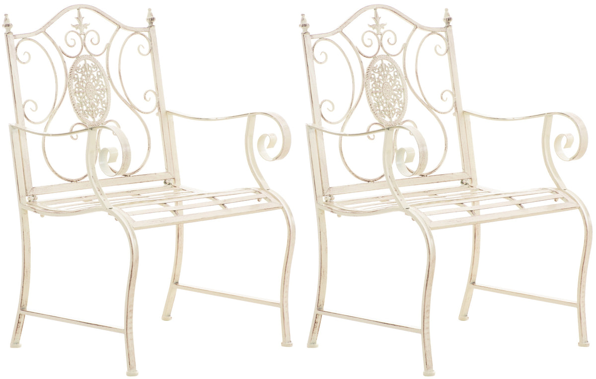 2er Set Gartenst�hle Punjab - antik-creme by Dropshipping-Europe – Gartenm�bel