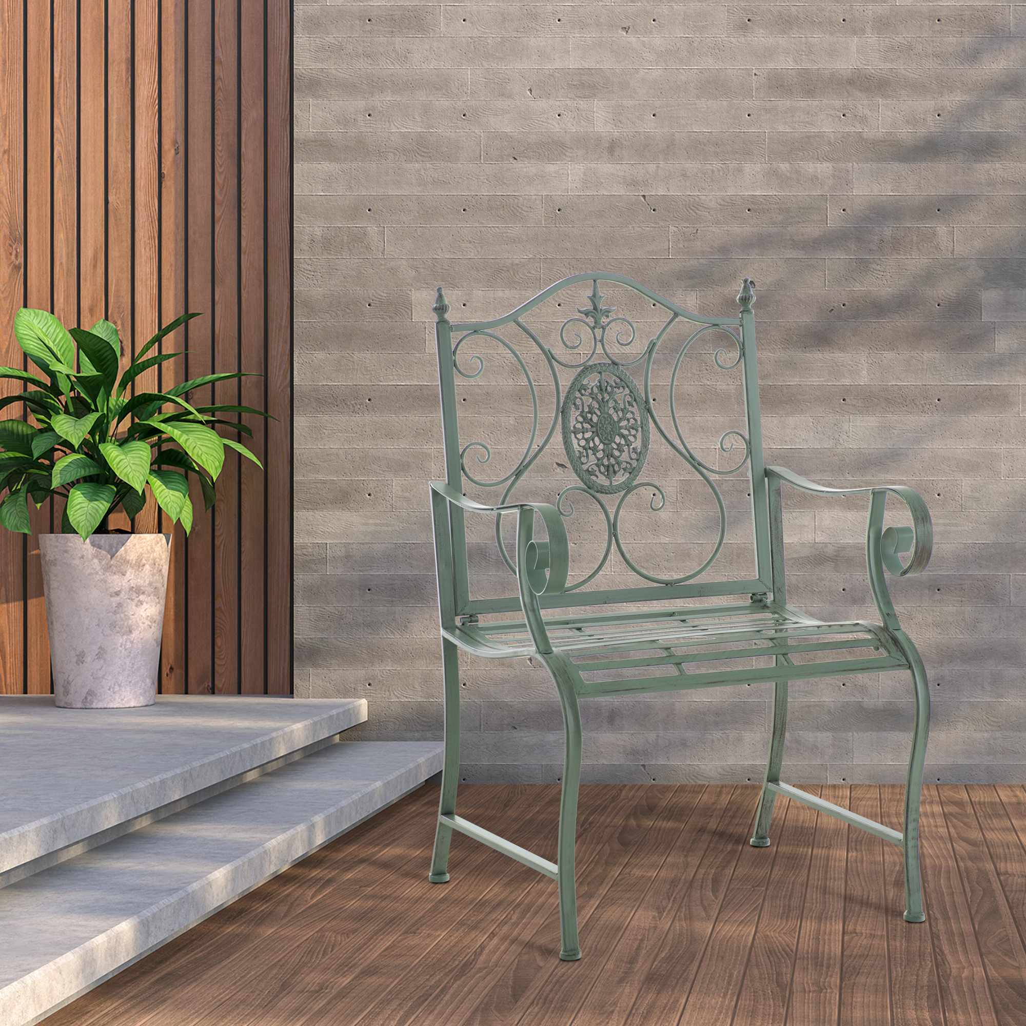 2er Set Gartenst�hle Punjab - antik-gr�n by Dropshipping-Europe – Gartenm�bel