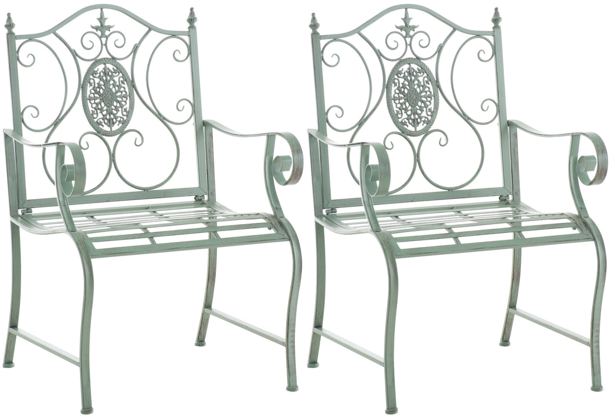 2er Set Gartenst�hle Punjab - antik-gr�n by Dropshipping-Europe – Gartenm�bel