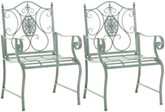 2er Set Gartenst�hle Punjab - antik-gr�n by Dropshipping-Europe – Gartenm�bel