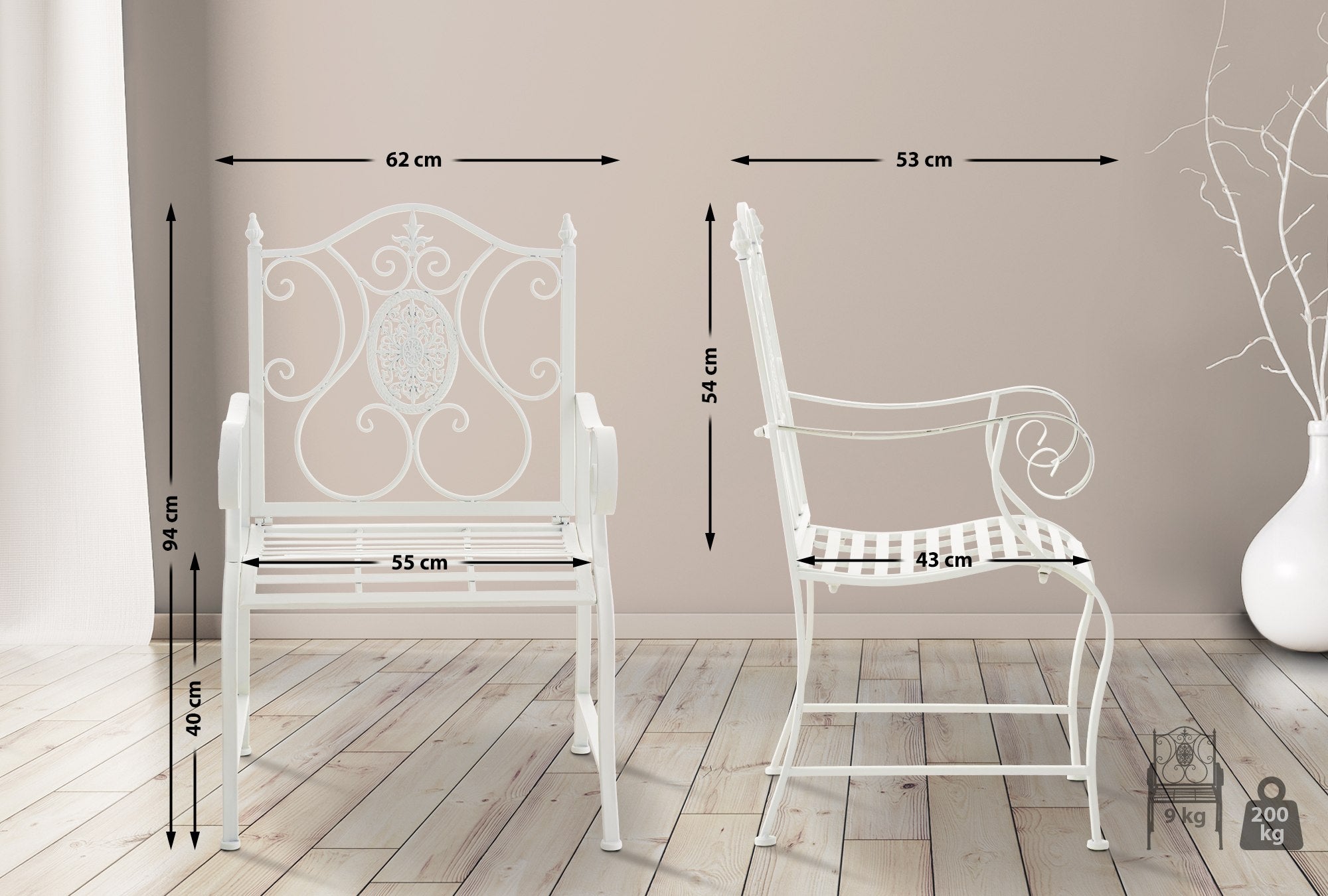 2er Set Gartenst�hle Punjab - wei� by Dropshipping-Europe – Gartenm�bel