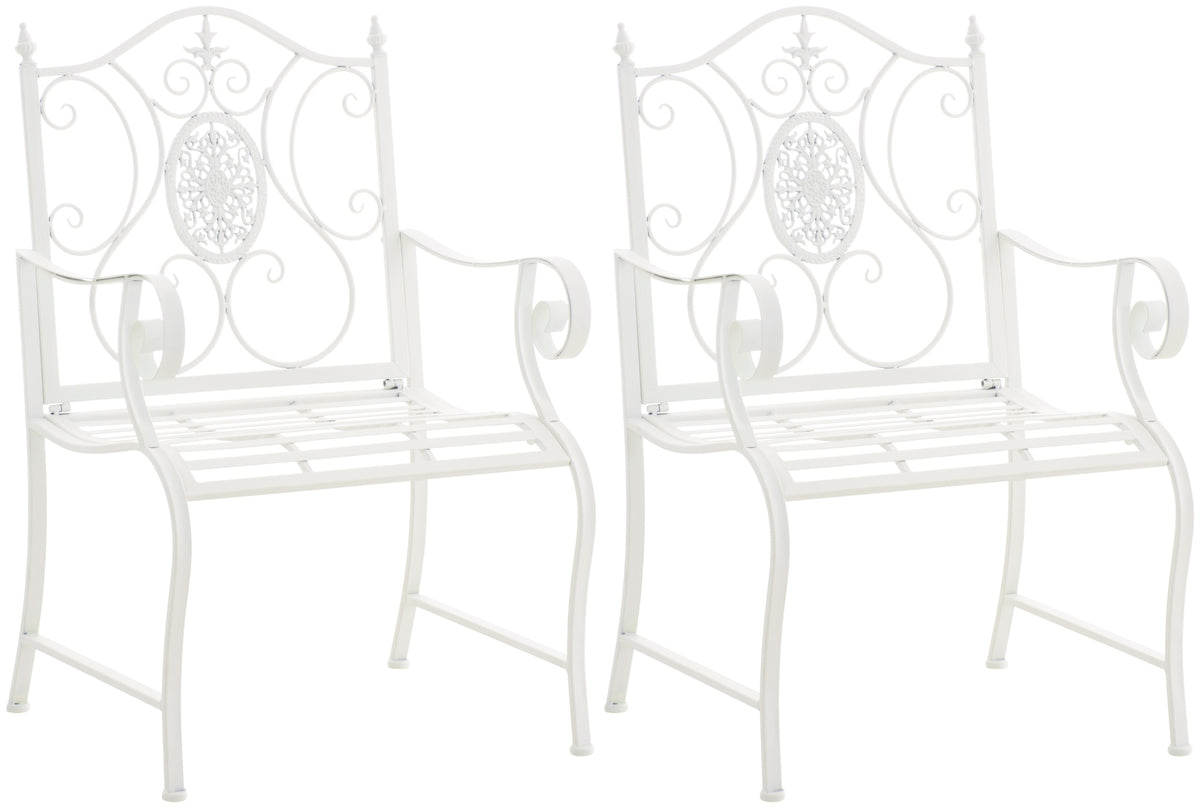 2er Set Gartenst�hle Punjab - wei� by Dropshipping-Europe – Gartenm�bel