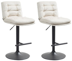 2er Set Barhocker Damar Samt schwarz - creme