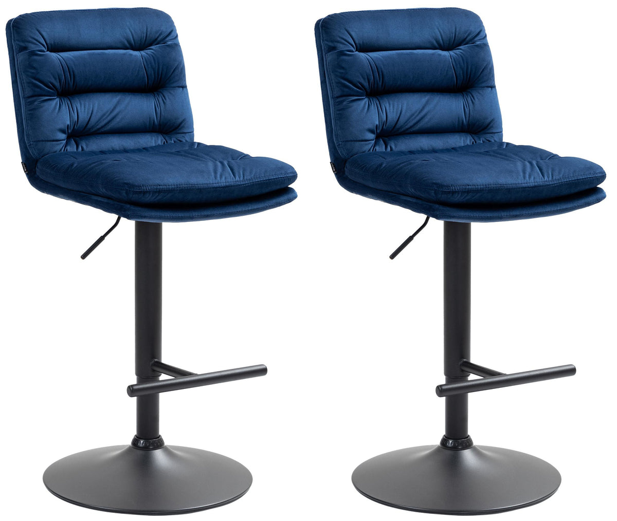 2er Set Barhocker Damar Samt schwarz - blau