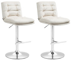 2er Set Barhocker Damar Samt chrom - creme