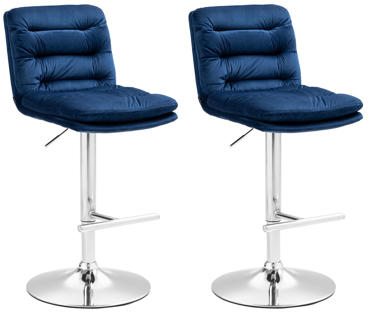 2er Set Barhocker Damar Samt chrom - blau