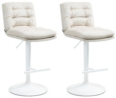2er Set Barhocker Damar Samt wei� - creme