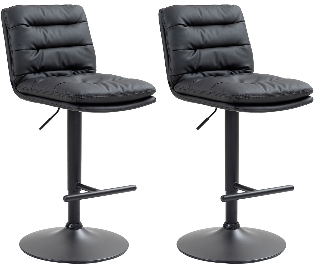 2er Set Barhocker Damar Kunstleder schwarz - schwarz