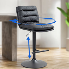 2er Set Barhocker Damar Kunstleder schwarz - schwarz