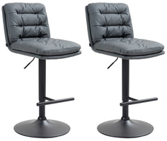 2er Set Barhocker Damar Kunstleder schwarz - grau