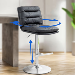 2er Set Barhocker Damar Kunstleder chrom - schwarz